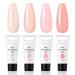 Makartt Poly Nail Gel Set 4 Nude Colors 15ML Gel Extension Nail Kit Spring Neutral Color Gel Nail Builder Long Lasting Hard Gel for Nail Extension French Manicure Gel Acrylic Kit Gel Nail Builder Kit Nude Color Poly Nail Gel Kit
