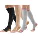 MDRCG compression stockings for women men 3 couple class 2 compression socks support stockings with zipper 20-30 mmHg open toe compression socks for varicose veins edema l d