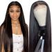 Straight Lace Front Wigs for Black Women Human Hair 150% Density 4×4 Lace Closure Wigs Brazilian Virgin Human Hair Wigs Pre Plucked with Baby Hair Natural Color (24Inch) 24 Inch 150% Density Straight Wigs