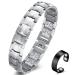 Vicmag Magnetic Bracelet Men Titanium Steel Magnetic Bracelet Double Row Ultra Strength Magnets with Adjustment Tool & Gift Box (Silver)