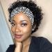 Headband Wig Human Hair Short Pixie Wigs for Women Short Curly Headband Wig Black Bob Half Wigs 150% Density 6 Inch 6 Inch 1B#