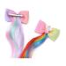 6-Piece Unicorn Hair Clips with Colored Wigs & Curly Ponytails - Princess Dress Up Headdress for Christmas - Multicolor - Buy Online on GoSupps.com