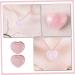 2pcs Natural Pink Crystal Pink Heart Earrings DIY Supplies Natural Pendants Rock and Roll Beadwork 2.5X1CM Pink - Buy Online on GoSupps.com