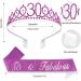 XZtimes Birthday Sash for Women 30th Birthday Crown Purple 30th Birthday Sash 30th Birthday Decorations 30th Birthday Gifts for Her Birthday Queen Sash 30th Birthday Tiara Purple Metal - Buy Online on GoSupps.com