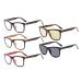 Eyekepper 5-pack Readers Square Large Lens Spring Hinges Reading Glasses Including Computer Glasses Man Woman +1.25 Mix