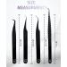 MLASH Set of 4 Diamond Grip NANO Fiber Tip Tweezers - Classic & Volume Eyelash Extensions - Japanese Steel (Black) - Buy Online on GoSupps.com