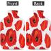 Poppy Hot Water Bottle with Fluffy Cover - 2L Cozy Nights & Pain Relief for Back Neck & Shoulders - Buy Online on GoSupps.com