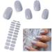Ebanku 20PCs UV gel nail film gray nail foil self -adhesive uv gel wraps nail sticker nail foil uv hardening with nail file and stick for women girls nail decoration
