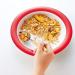 Ornamin 20 cm Red Melamine Plate with Sloped Base (Model 902) | Non-Slip Eating Aid Plate Guard - Buy Online on GoSupps.com