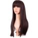 MapofBeauty 22 Inch Long Straight Synthetic Wig | Dark Brown Cosplay + Party Heat Resistant Hair - Buy Online on GoSupps.com