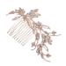 Ipetboom Bridal Comb Rhinestones Wedding Headpiece Flowers Decoration Hair Fork Clip Side Combs Vintage Wedding Ceremony Decorations Pearl Hair Retro Decor Branch The Photo Bride Zinc Alloy