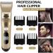 Professional Hair Clippers for Men - Rechargeable Electric Trimmer with LED Screen & Washable Ceramic Blades (Gold - Buy Online on GoSupps.com