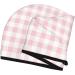Quick-Dry Pink Checkboard Hair Towel Wrap | Soft Hair Drying Towel Turban with Button for Effortless Hair Care - Buy Online on GoSupps.com
