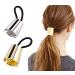 2 pieces metal hair cuff hair rope ponytail holder metal punk elastic hair band hair band hair tie accessories ornament for thick hair (gold + silver)