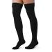 Thigh-high compression stockings 20-30 mmHg closed toe area graded medical class 1 support for women and men medium black