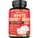 Pure White Kidney Bean Extract Carb Blocker Capsules - 6 Herbal Ingredients 9050 mg Equivalent - 90 Vegan Capsules for 3 Months