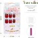Vatocu Christmas False Nails - Short Red Press on Nails with Snowflakes, Elk, and Snowman Design (24pcs) - Perfect for Women and Girls - Buy Online on GoSupps.com