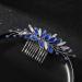 Latious Bride Wedding Hair Comb - Silver Crystal Blue Rhinestone Hair Clip - Buy Online on GoSupps.com