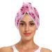 Cute Cat Paw Pink Hair Towel 2 Pack Super Absorbent Hair Drying Towel Quick Dry Hair Turbans Head Towel with Button Twisty Wrap for Women Girls