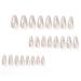 MISUD Press on Nails - Medium Almond Glossy Chrome Swirl Acrylic Stiletto - 24 pcs 3D Pearl Flash False Nails for Stunning Nail Art - Buy Online on GoSupps.com