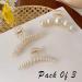 3PCS Pearl Hair Claw Clips Large Pearl Hair Clips for Thick Hair or Fine Hair Non-Slip Hair Clips Hair Accessories for Women and Girls - Buy Online on GoSupps.com