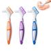 3 prosthesis toothbrush with double -sided soft bristles toothbrush prostheses prosthesis dual head head portable prosthesis cleaning brushes with multi -layered bristles and ergonomic rubber gear