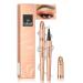 Eyebrow Pencil Liquid Eye Makeup Eyebrow Pencil Waterproof Eyebrow Pencil Micro 4 Tip Waterproof Eyebrow Pencil Women's Natural Eyebrow Pencil (Dark Curry)