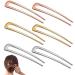 6 Pieces Metal U Shaped Hair Pins French Hairpin Vintage Forks Sticks Bobby Pin Kit for Updo Bun Women Girls Hairstyle Hair Accessories (Gold  Silver  Rose Gold) Silver  Gold  Rose Gold