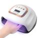 Yuejooz UV LED Nail Lamp 220W Gel Nail Lamps 57 LED Beads Quick-Drying Gel Curing Lamp Nail Dryer for Gel Nails Gel Polish Light for Home Salon with Auto Sensor 4 Timers