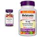 Webber Naturals Melatonin 10 mg Maximum Strength Gummy 60 Gummies Cherry Pomegranate Flavour & Melatonin 10 mg Maximum Strength 120 Dual Action Release Tablets