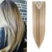 26inch Straight Hair Extension 8 Pcs full Head Set Clip In Hair Extensions Hairpiece Heat-Resisting -Sandy&Bleach Blond 26 Inch Straight #Sandy&Bleach Blond