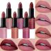 Dulele 6 Colors of Velvet Smooth Matte Lipstick Set  Long Lasting & Waterproof Non-Stick Cup Nude Color Lip Makeup Gift Set for Girls and Women