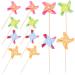 HOMSFOU 18pcs Mini Pinwheel Stakes Pinwheel Cupcake Toppers Kids Party Favors Wind Spinner Cake Topper Diy Pinwheel Bath Toys for Babies Cupcake Picks Baby Lip Gloss Self Made Bamboo As Shown 18pcs
