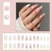 Justotry 24 Pcs Pale Orange Heart Stiletto False Nails with Nail Glue - Almond Medium Stick on Nails for Women - French Press on Nails Pattern - Fake Nails for Nail Art - Buy Online on GoSupps.com