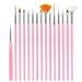 15 pieces nail brush for gelails nail art brush set acrylic nail nail gel brush acrylic nail art brush nail polish brush nail design accessories for nailart uv gel acrylic fingers manicure nail accessories pink