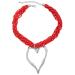 Oralgo's necklace with a large heart trailer made of metal fashionable collar necklace collarbone chain multi-layered pearl chok statement jewelry silver reeferlen + alloy