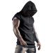 Lomon Men's Tank Top Sleeveless Muscle Shirt Workout Sport Fitness Hoodie Undershirts with Cell Phone Pockets Black XL