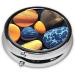 Yellow Pebbles Round Pill Box Organizer | 3 Compartment Portable Travel Pill Box for International Shipping - Buy Online on GoSupps.com