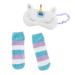 Girls Faux Fur Sleep Mask & Socks Set 3 Designs Caticorn Llama and Panda White Unicorn