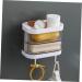 Ciieeo 2pcs Box Storage Box Washcloth Holder Self Draining Soap Dish Wall-mounted Soap Dish Rotating Stand Soap Holder Wall-mounted Soap Stand Glove Box White Double Layer Plastic - Buy Online on GoSupps.com