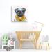 Yidepot Pug French Bulldog Wall Art - Colorful Puppy with Glasses | 60x60CM Canvas Poster for Kids' Room - Buy Online on GoSupps.com