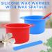 BEKECIDI Silicone Wax Heat Inserts Set - Reusable Wax Replacement for Warmers | Includes Wax Spatula - Red & Blue - Buy Online on GoSupps.com