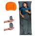 Aspect Outdoor Sleeping Bag Liner & Inflatable Pillow  Lightweight Breathable Sleeping Sack - Compact Travel Sheet for Adults & Ultralight Pillow for Comfortable Camping & Hotel Travel Grey, Orange