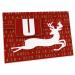 3dRose Letter U Monogram Christmas White Reindeer Deck The... - Desk Pad Place Mats (dpd-262659-1)
