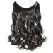 Buy Silk-Co Adjustable Rubber Band Hair Extensions - Invisible Cord Corrugated Synthetic - 50cm Black for Women - Buy Online on GoSupps.com