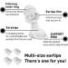 Noise Cancelling Ear Plugs for Sleeping - 8 Silicone Ear Tips (XS/S/M/L) - Reusable Hearing Protection for Travel Concerts & Studying - White - Buy Online on GoSupps.com