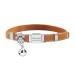 Personalized Elastic Cat Collar with Name and Phone Number Engraved Cat Collar with Bell -Light Brown