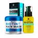BELLISSO Biotin Hair Conditioner Mask and Biotin Serum for Volume - Deep Treatment - Split End Moisturizer - With Argan Oil for Dry Damaged Hair