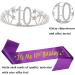 Happy 10th Birthday Tiara and Sash Set - Crystal Rhinestone Princess Crown & Purple Sash - Birthday Party Favor Supplies - Silver Crown - Size 010 - Buy Online on GoSupps.com
