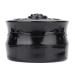 Travel make-up powder container vintage rose empty refillable donor box for loose powder reusable portable baby-alkumpuder etui with sieve and powder quack for body powder baby powder (black)